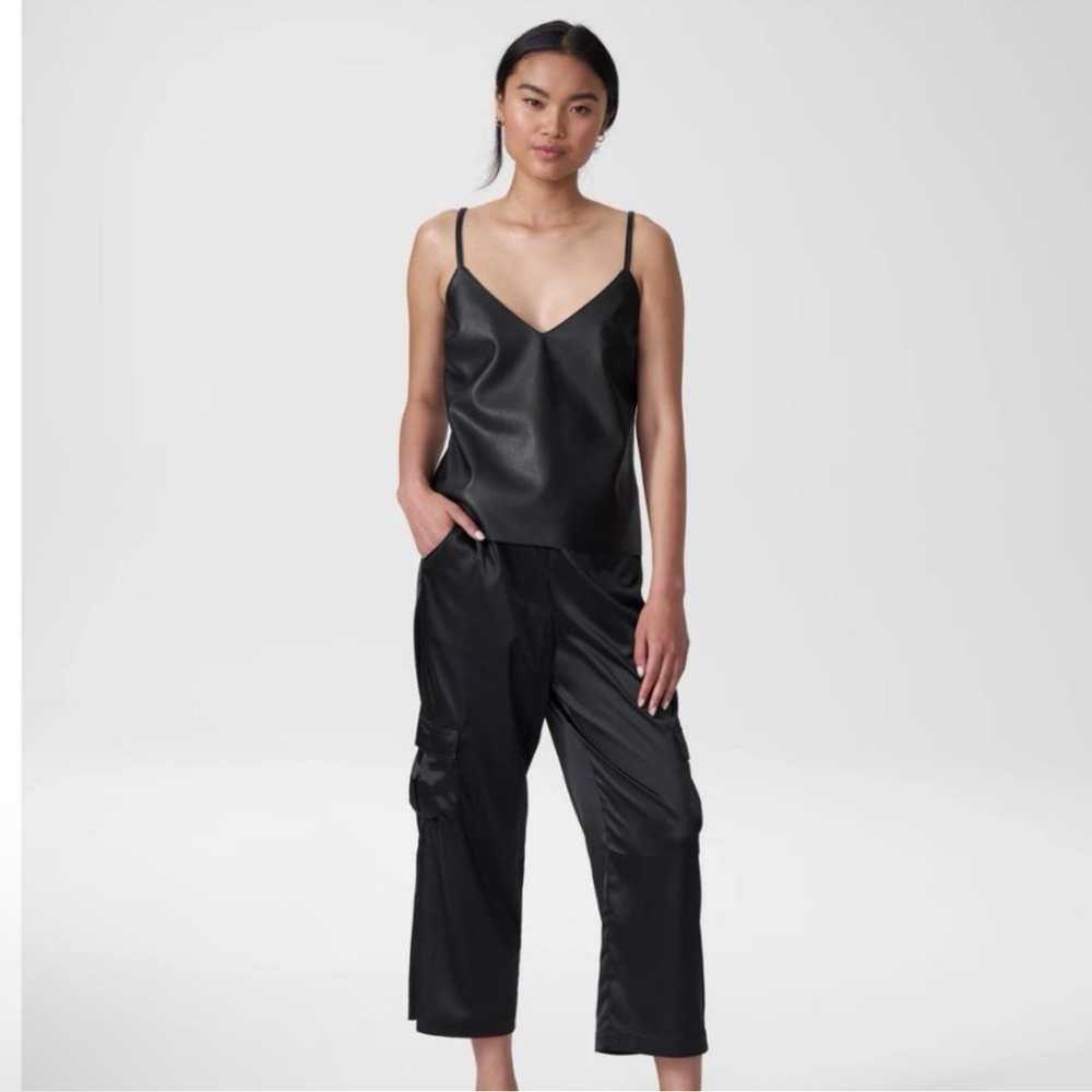Universal Standard Black Faux Leather Tank Top
